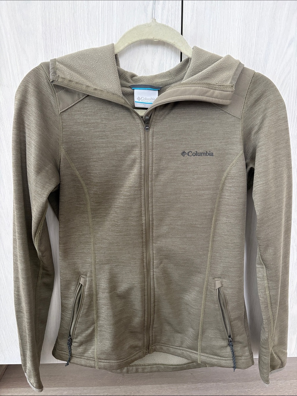 Columbia Olive Taupe Full-Zip Hooded Jacket